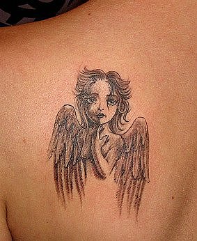 Фото и значение татуировки Ангел ( несут функцию защиты своего владельца ) X_e18cf278
